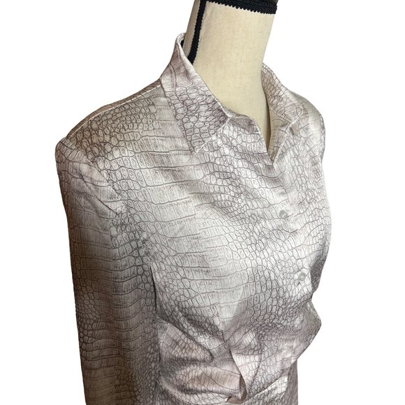 Lionless Dress Womens XS White Mirror Image Python Button Front Shirt Dress Mini - Picture 4 of 6